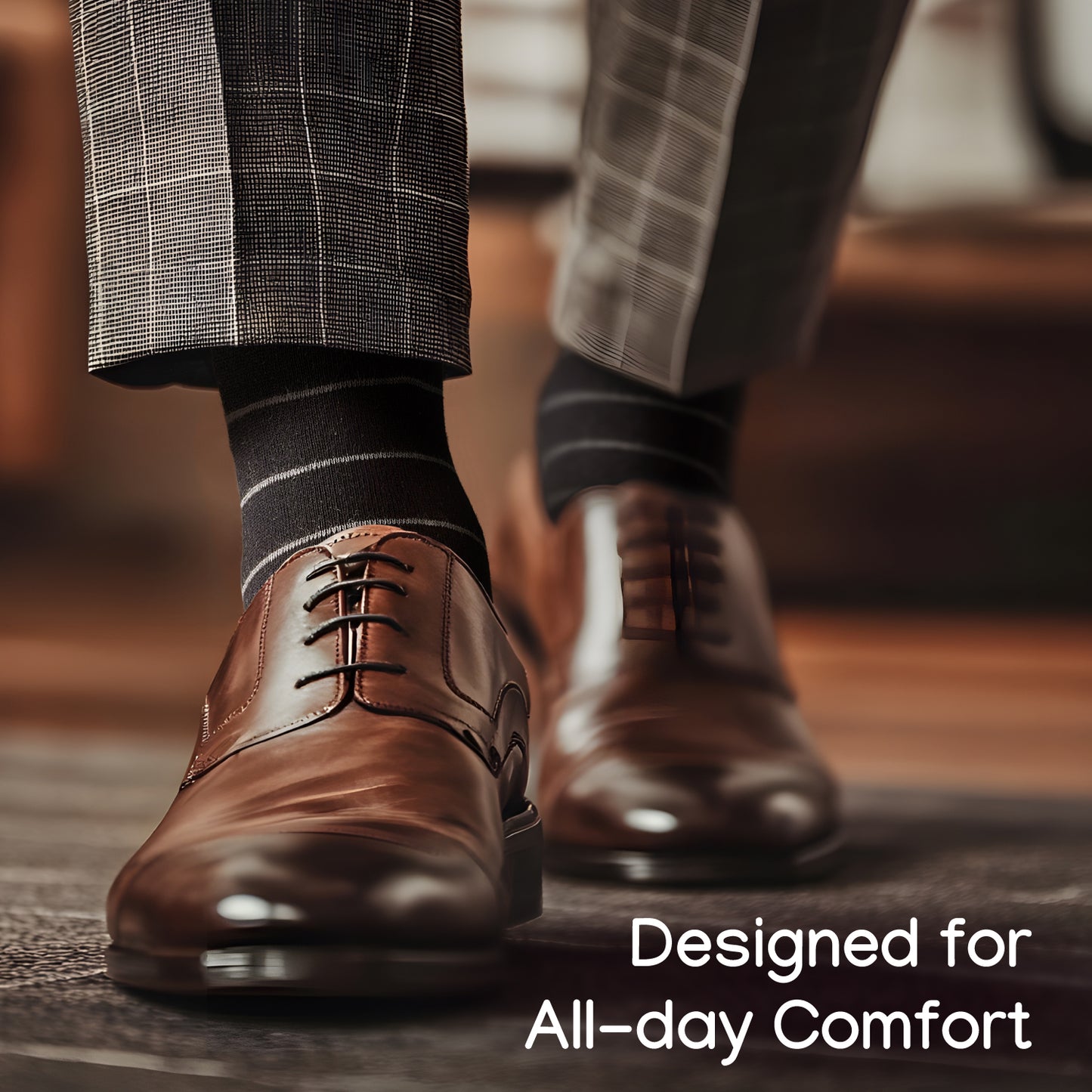 Mens Black Dress Cotton Socks Casual Trouser Sox men pattern 4-pack