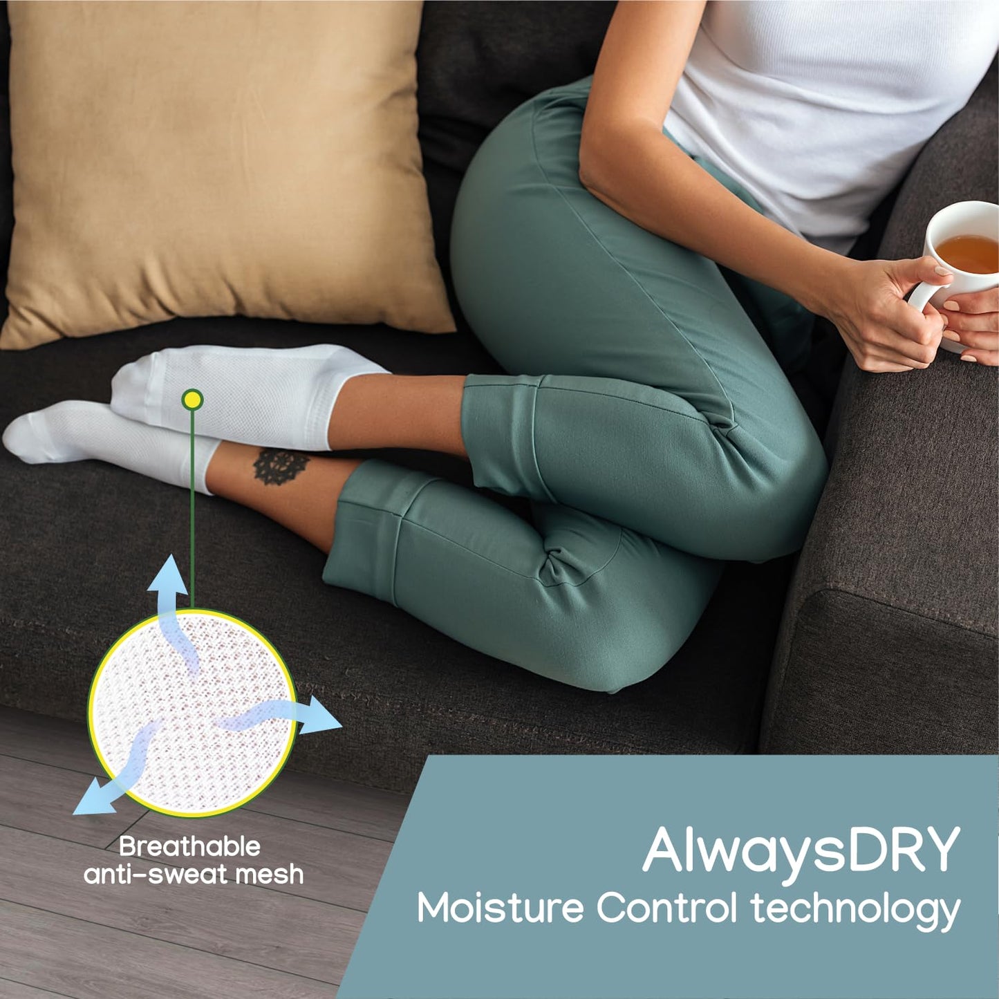 Unisex Ultra Thin Womens Socks Breathable Cotton Ankle Socks, size 7-9, in bag 6 pairs