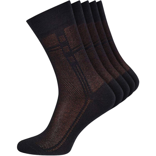 Mens Ultra thin Breathable Cotton Dress Socks 5-pack
