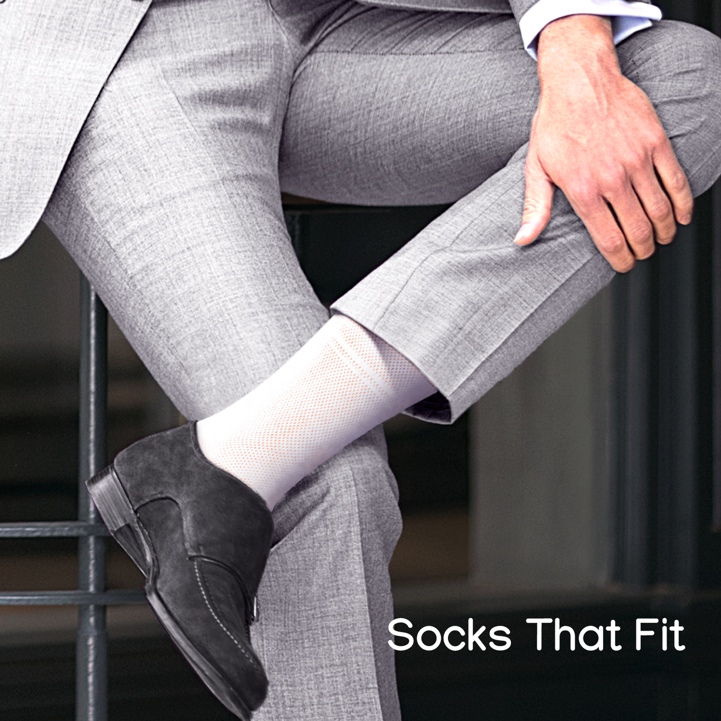 Mens Ultra thin Breathable Cotton Dress Socks White 5-pack