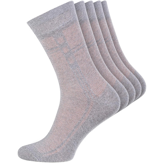 Mens Ultra thin Breathable Cotton Dress Socks White 5-pack