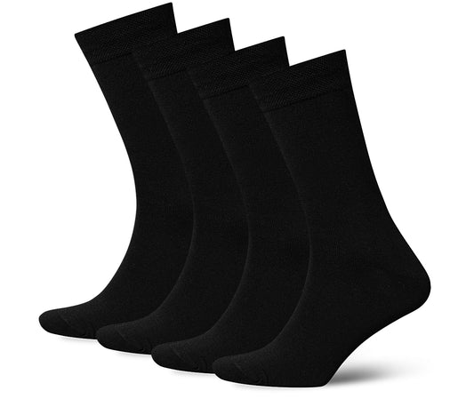 Mens Black Dress Cotton Socks Casual Trouser Sox men 4-pack