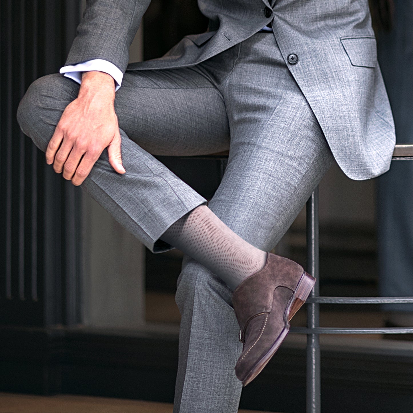 Mens Ultra thin Breathable Cotton Dress Socks White 5-pack