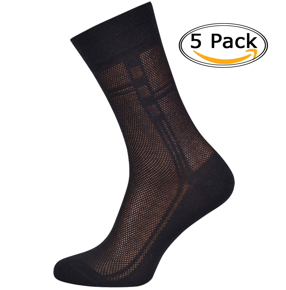 Mens Socks, Ultra Thin Breathable Cotton Mens Dress Socks (5 pack), Super  Soft and Lightweight Socks for Men